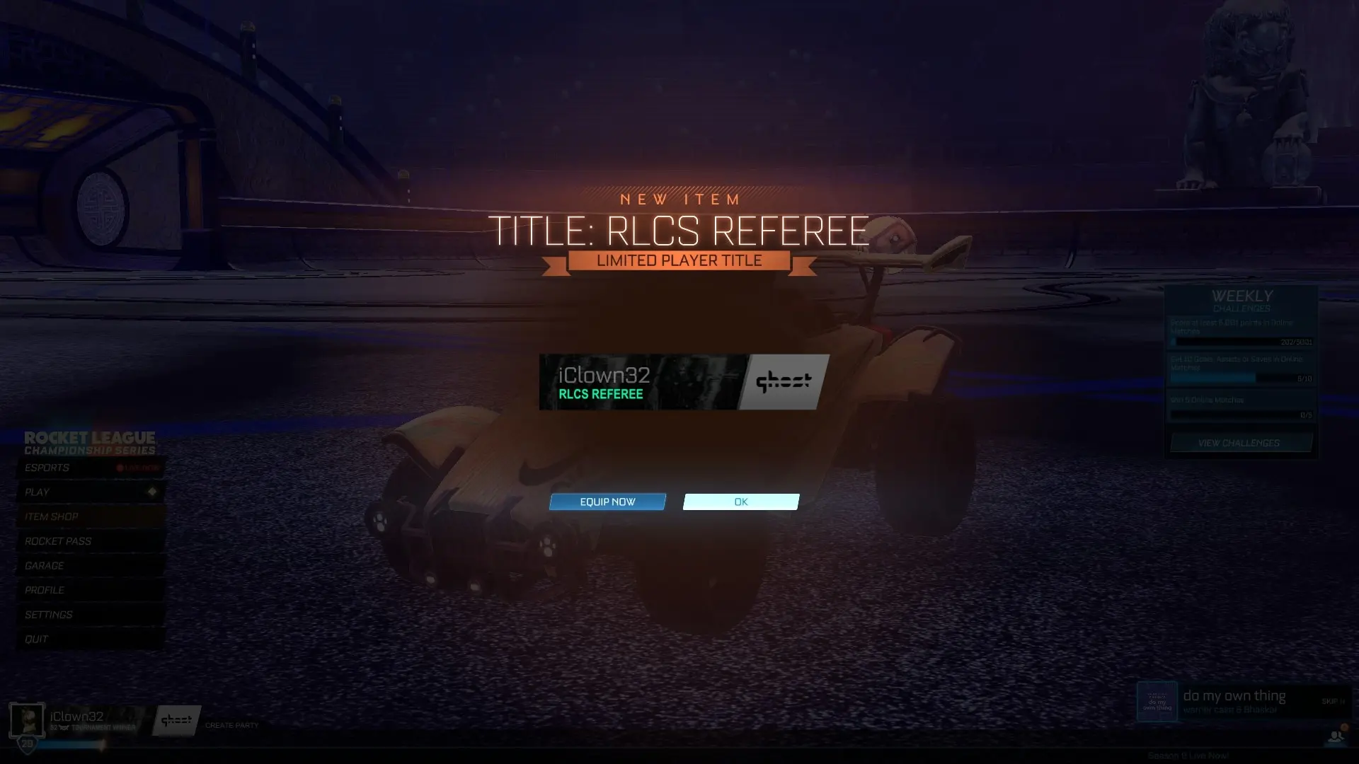 RLCS Referee in-game title